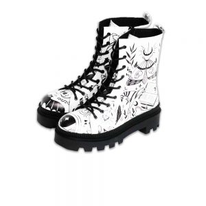 نیم بوت زنانه دندی مدل black & white کد dnd-lng04